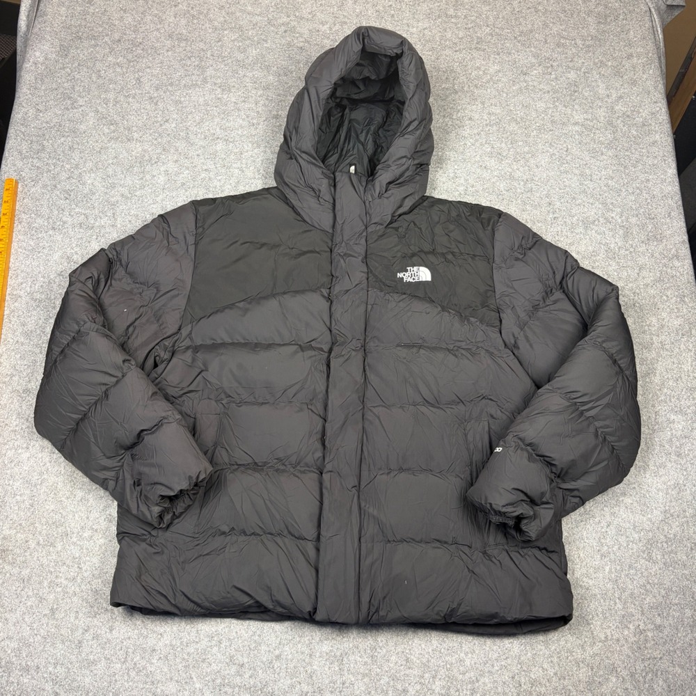 The North Face 600 Down Puffer Jacket Mens XL Black Hooded Insulated Parka Coat